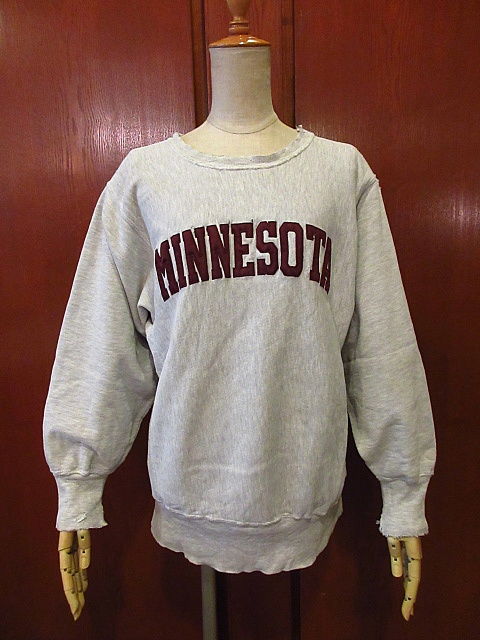 Champion MINNESOTA リバースウィーブ スウェット 刺繍タグL ビンテージ90's☆Champion刺繍タグMINNESOTAリバースウィーブ