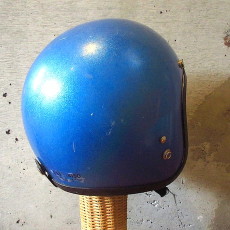ビンテージ60’70’s●LSI-4150ジェットヘルメットブルーラメ●240629k5-hlmt 1960s1970sバイクUSA製
