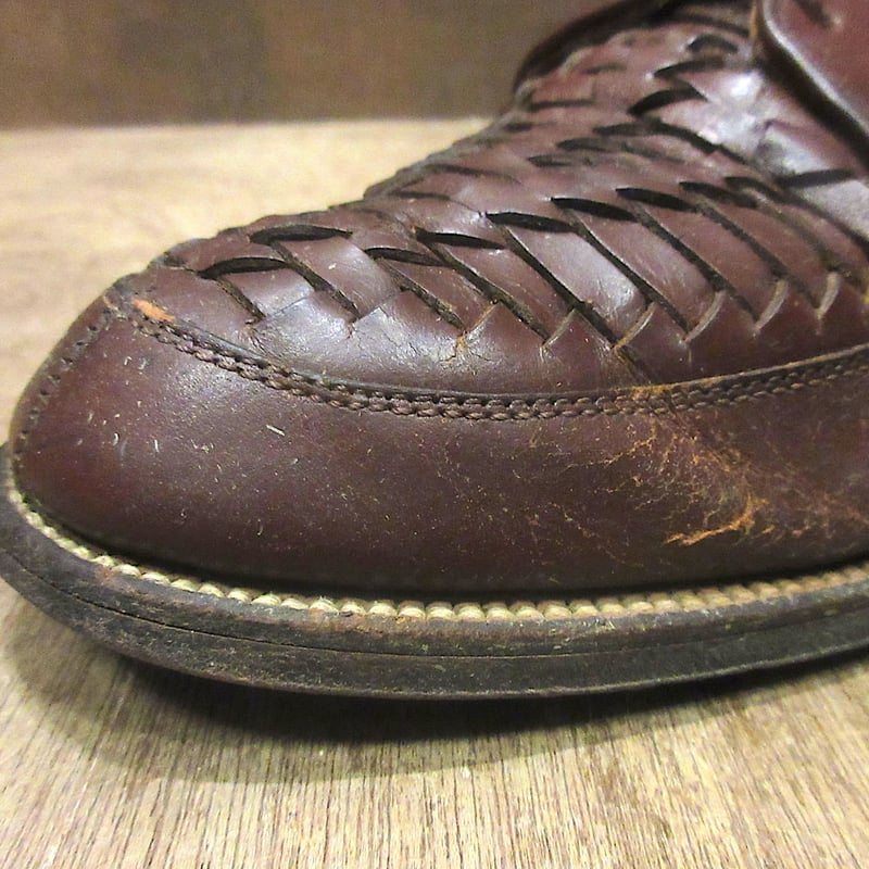 ビンテージ30's40's○KNAPPレザーメッシュシューズ茶size 6 1/2 E○260