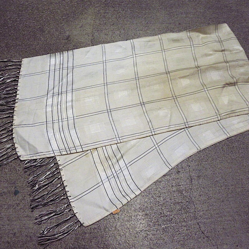 ビンテージ~50's○レーヨンクロスチェックストール○230919c5-scf