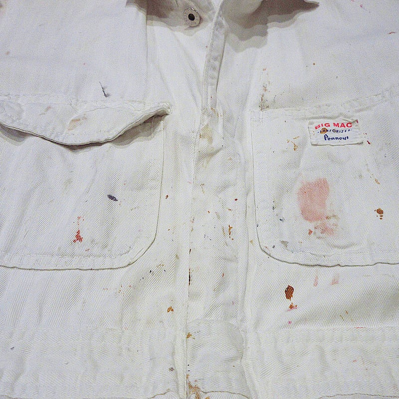 BIG MAC 60s Vintage ホワイトオーバーオール 1960年代 ビッグマック ホワイトダックオーバーオール サイズ M