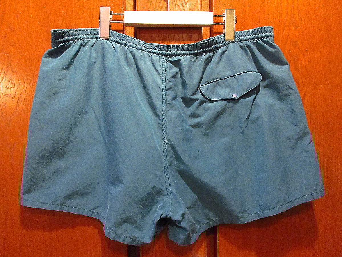 ビンテージ80's○Patagoniaバギーズショーツ青緑size L