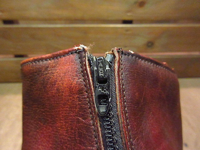 ビンテージ70's○Wrightサイドジップブーツ赤茶9EEE○200810n7-m