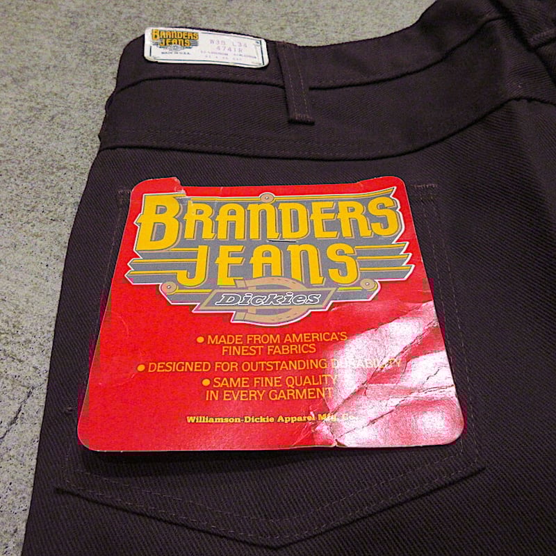 ビンテージ70's○DEADSTOCK Dickies BRANDERS JEANS茶表記W3... 90s DICKIES BRANDERS ディッキーズ デニムパンツ