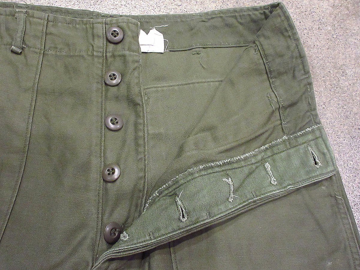 ビンテージ70's○U.S.ARMYボタンフライコットンサテンベイカーパンツ