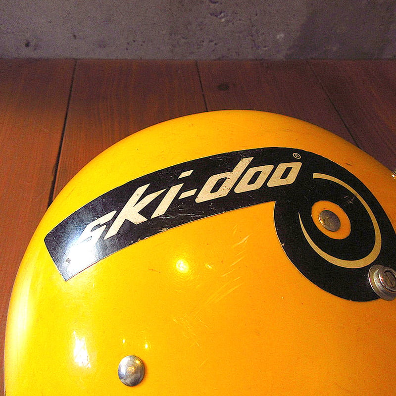 ビンテージ60's○Ski-dooジェットヘルメット黄色○231210j1-hlmtバイク