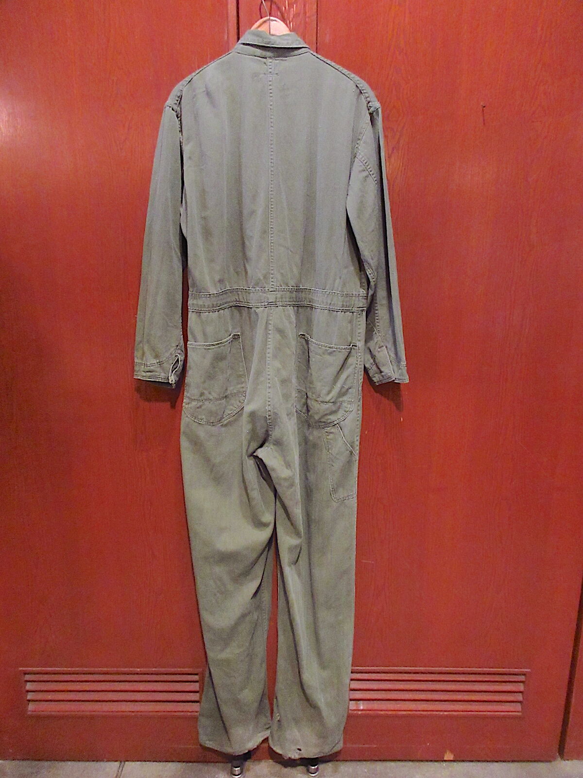 ビンテージ40's○月桂樹ボタン付きコットンHBTオールインワンsize 42
