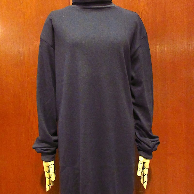 ビンテージ80's○DEADSTOCK OAKTONタートルネック紺size LT
