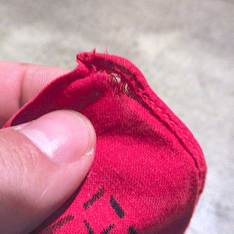 ビンテージ40's50's○FAST COLOR下鼻象マークコットンバンダナ赤