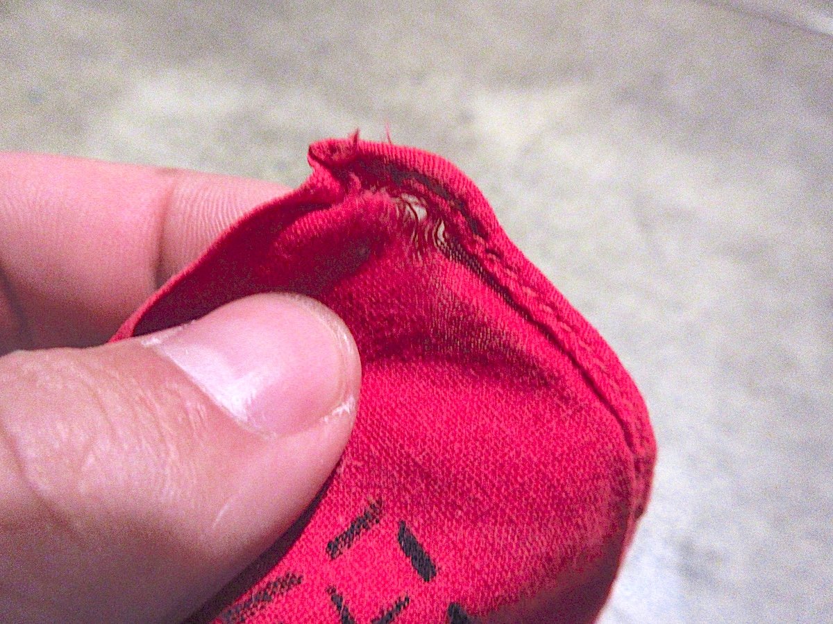 ビンテージ40's50's○FAST COLOR下鼻象マークコットンバンダナ赤