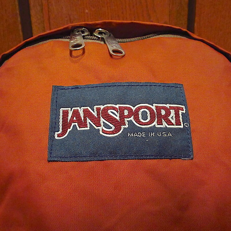 ビンテージ70's80's○JANSPORTナイロンバックパックレンガ色