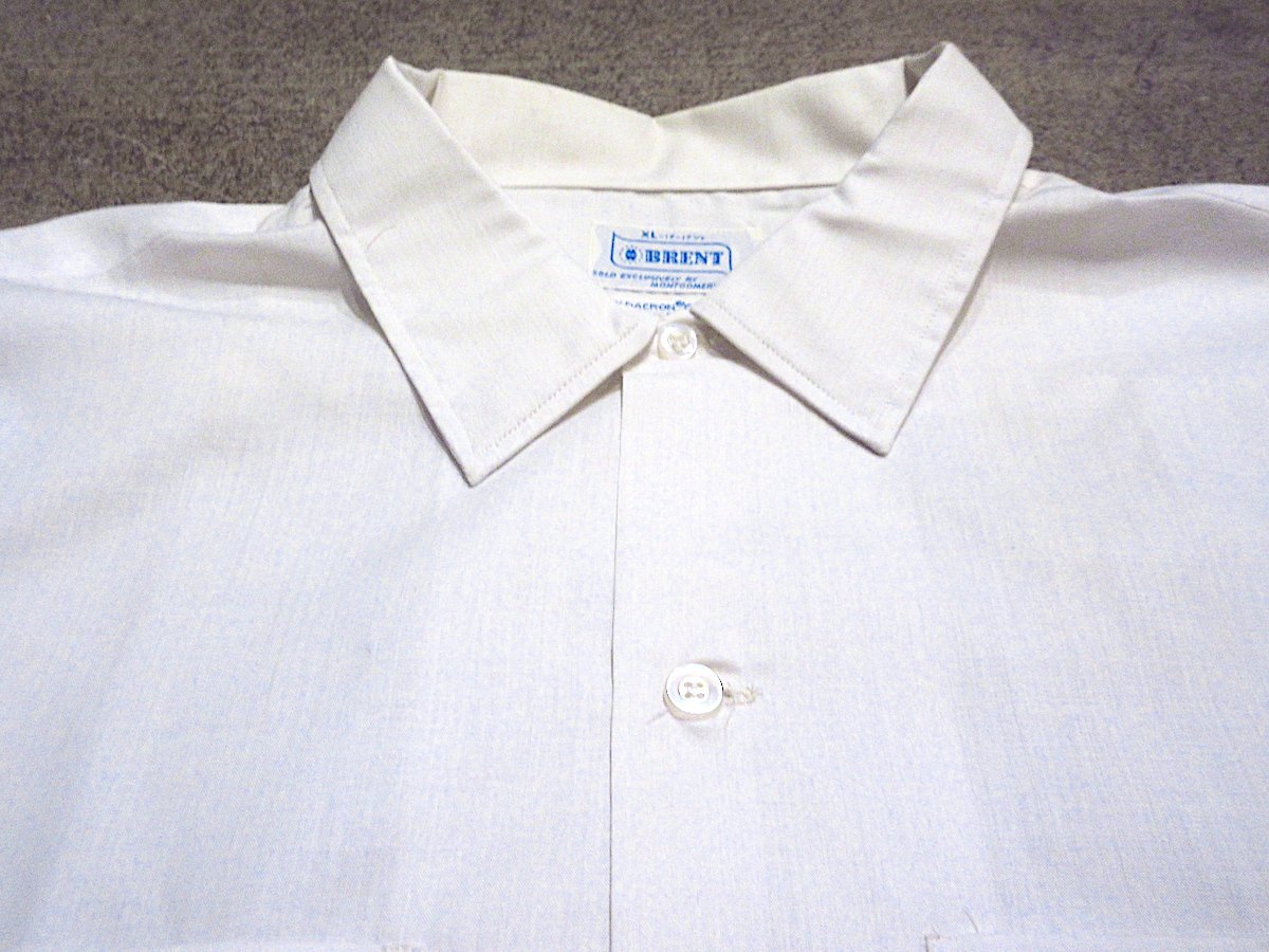 60s 半袖　ホワイト　コットンブロード　ボロ　雰囲気◎ ヴィンテージシャツ ビンテージ60's○DEADSTOCK BRENT半袖シャツ白size XL○250812m6