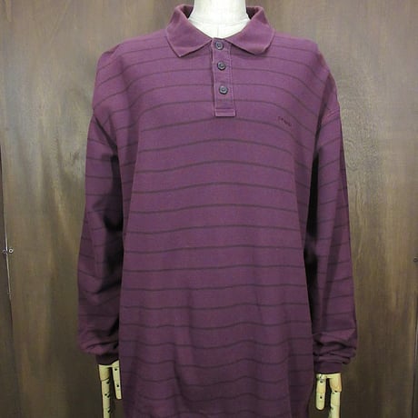 古着 ビンテージ 80s 光沢 テロテロ XXL パープル 長袖 ポリシャツ 古着 ビンテージ 80s 光沢 テロテロ XXL パープル 長袖 ポリシャツ
