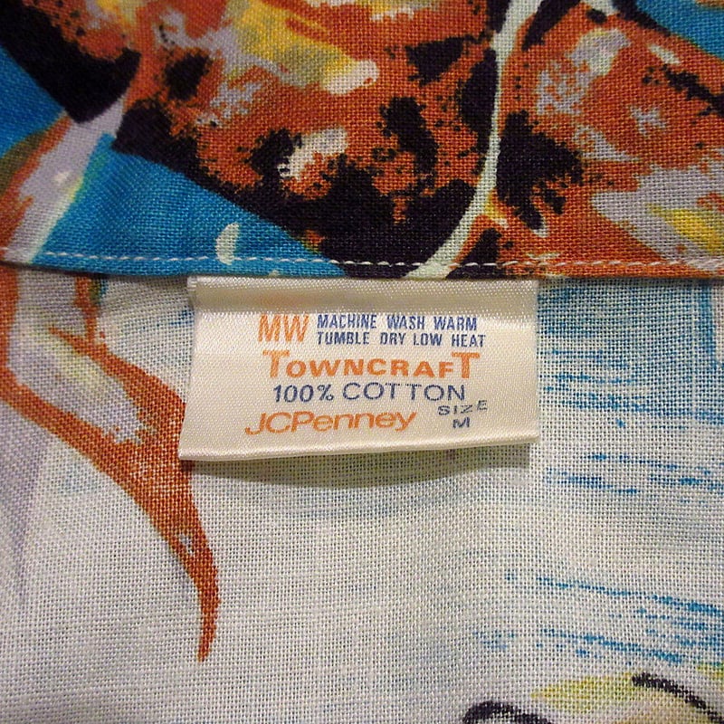 ビンテージ70's○JCPenney コットン総柄ハワイアンシャツ M○210514s3