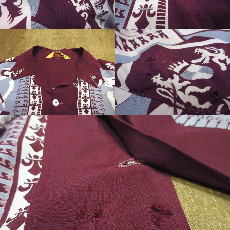 ビンテージ 50's ROYAL PALM レーヨン ハワイアン アロハ シャツ