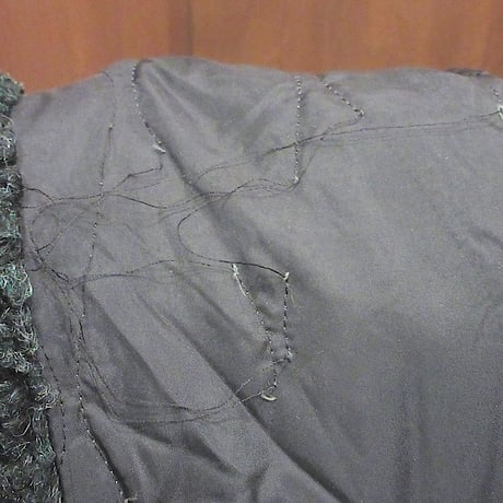 ビンテージ60’s70’s●Shanhouse裏地キルティングフェイクファージップアップパーカ緑size 44●241121z1-m-jk-otシャンハウスフーディージャケット