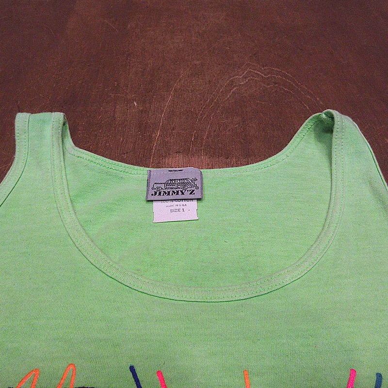 ビンテージ90's○DEADSTOCK JIMMY'Zボーイズコットンタンクトップ黄緑