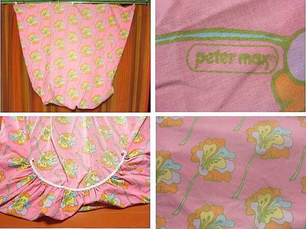 ピーターマックスビンテージシーツ ビンテージ70's☆PETER MAXベッドシーツsize 234cm×207cm