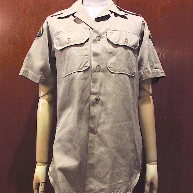 ビンテージ40's50's○U.S.ARMY半袖チノシャツカーキsize XS○250610m