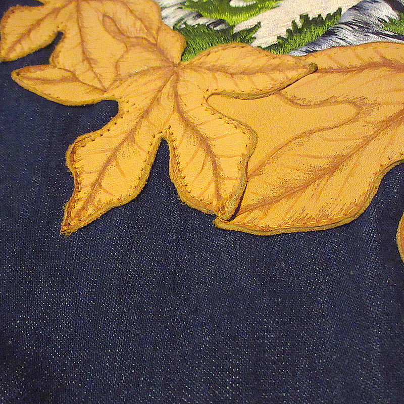 ビンテージ70's○Antonio Guiseppeバンビ刺繍入りデニムジャケットsize