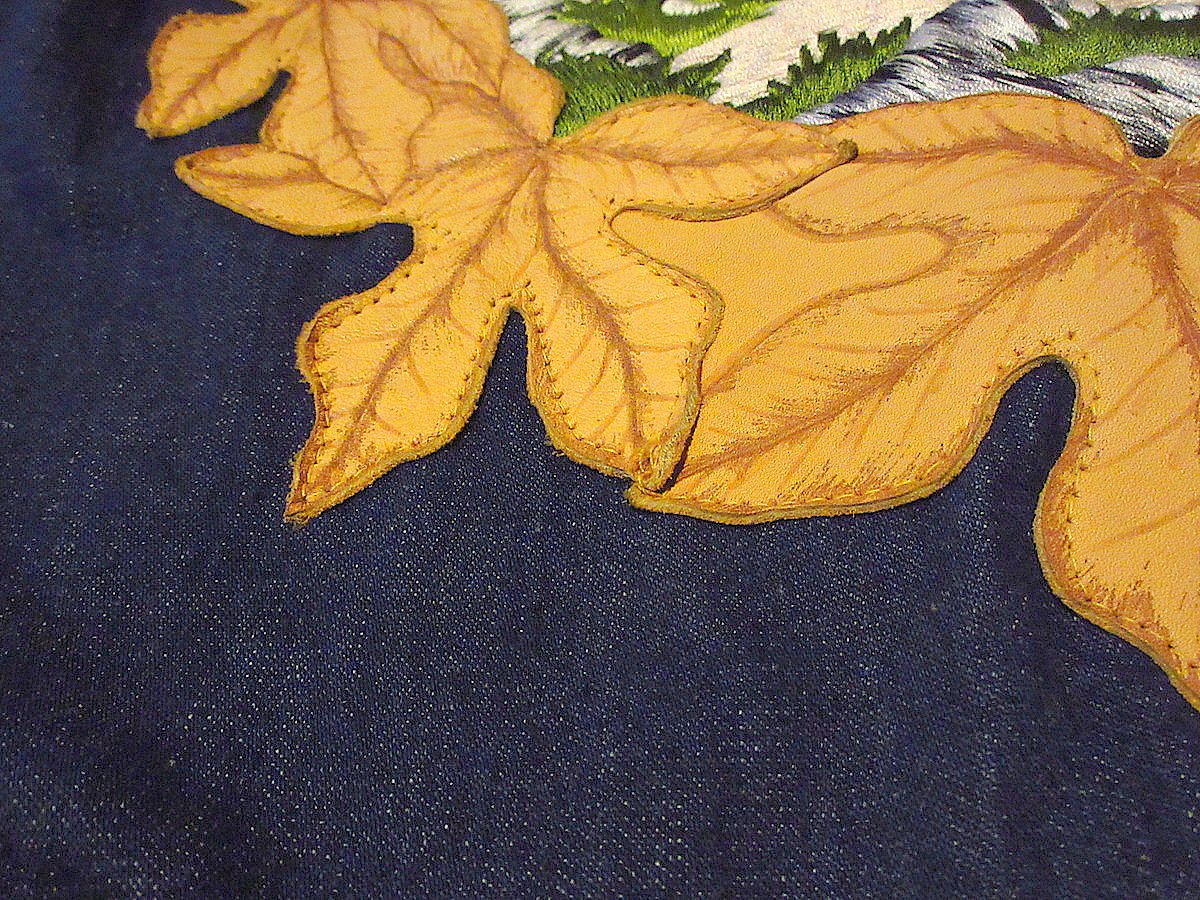 ビンテージ70's○Antonio Guiseppeバンビ刺繍入りデニムジャケットsize