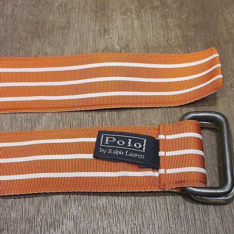 ビンテージ90's○Polo by Ralph Laurenボーダーベルト橙