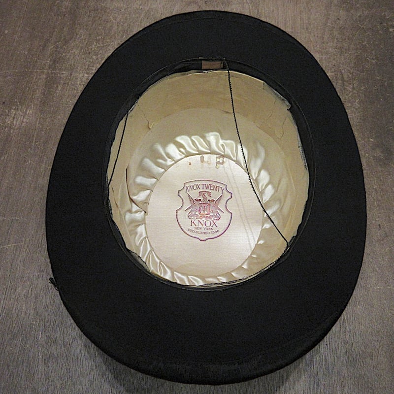 ビンテージ30's○KNOXボーラーハット黒○250606z7-m-ht-fltノックス