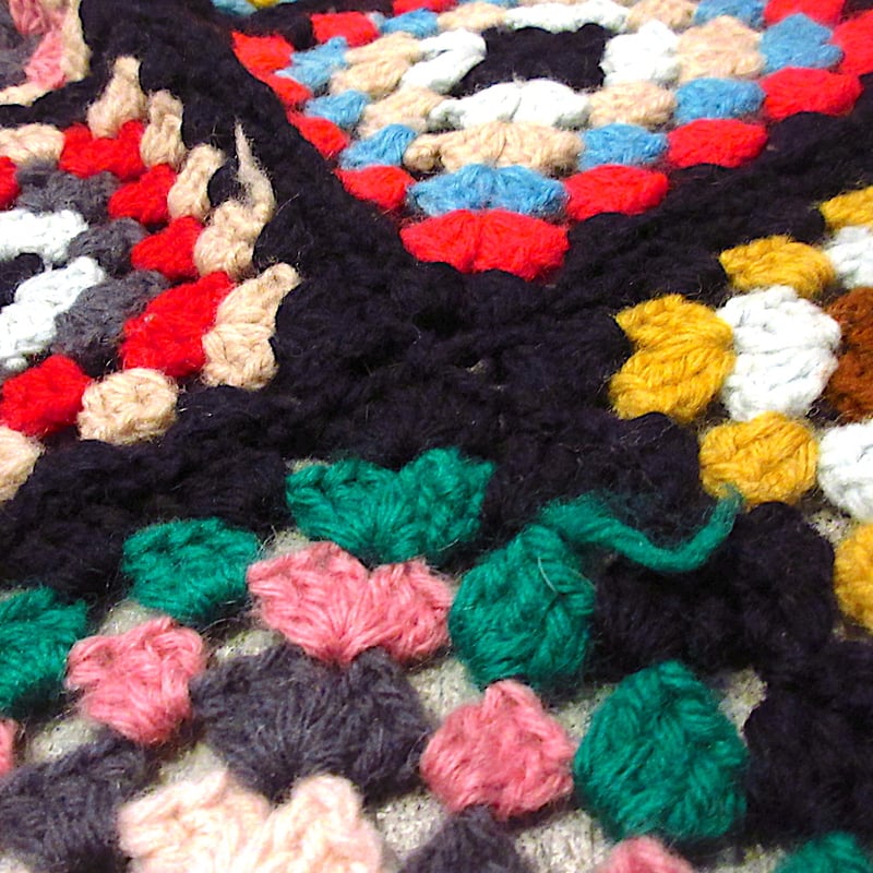 ビンテージ○かぎ針編みブランケットsize 約160cm × 約123cm○240723m2