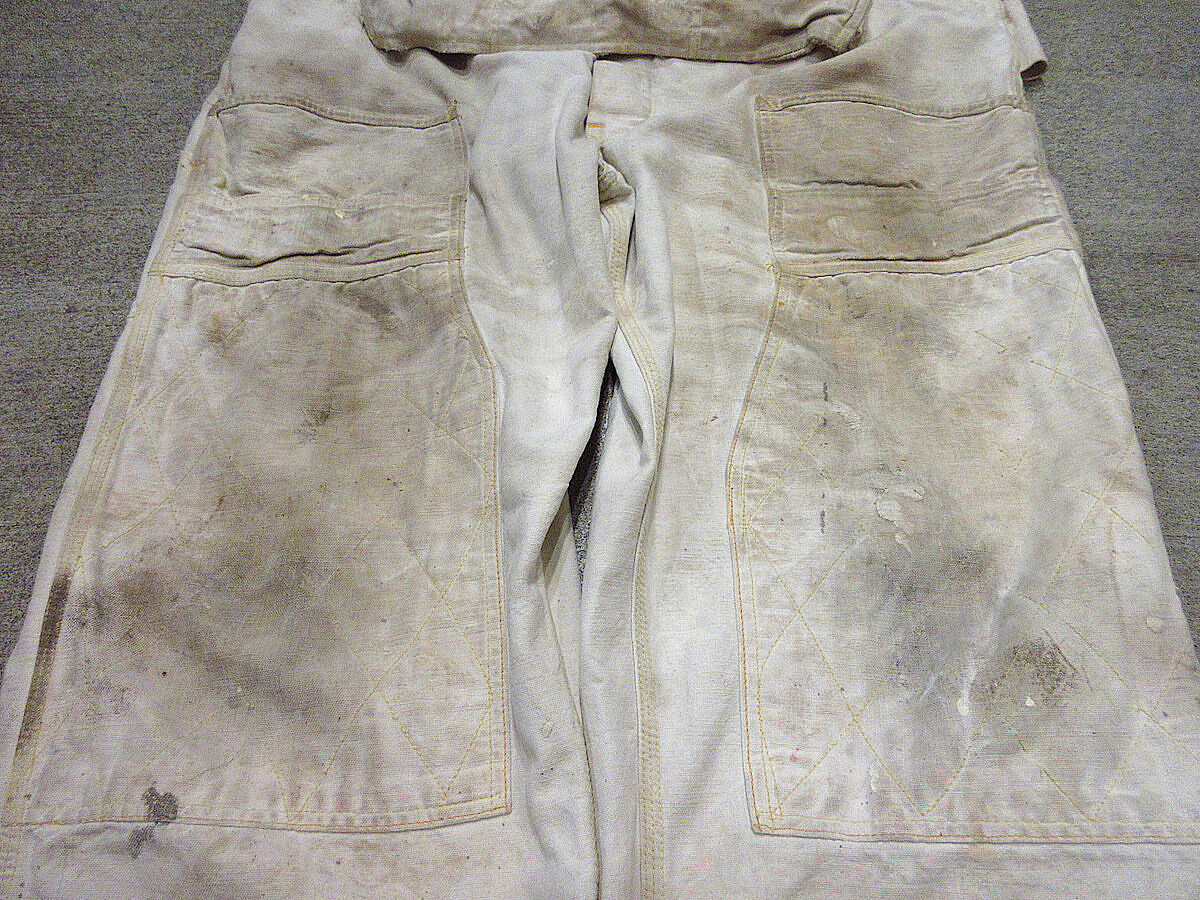 ビンテージ40's○CAN'T BUST'EMエプロン付きダブルニー生成り