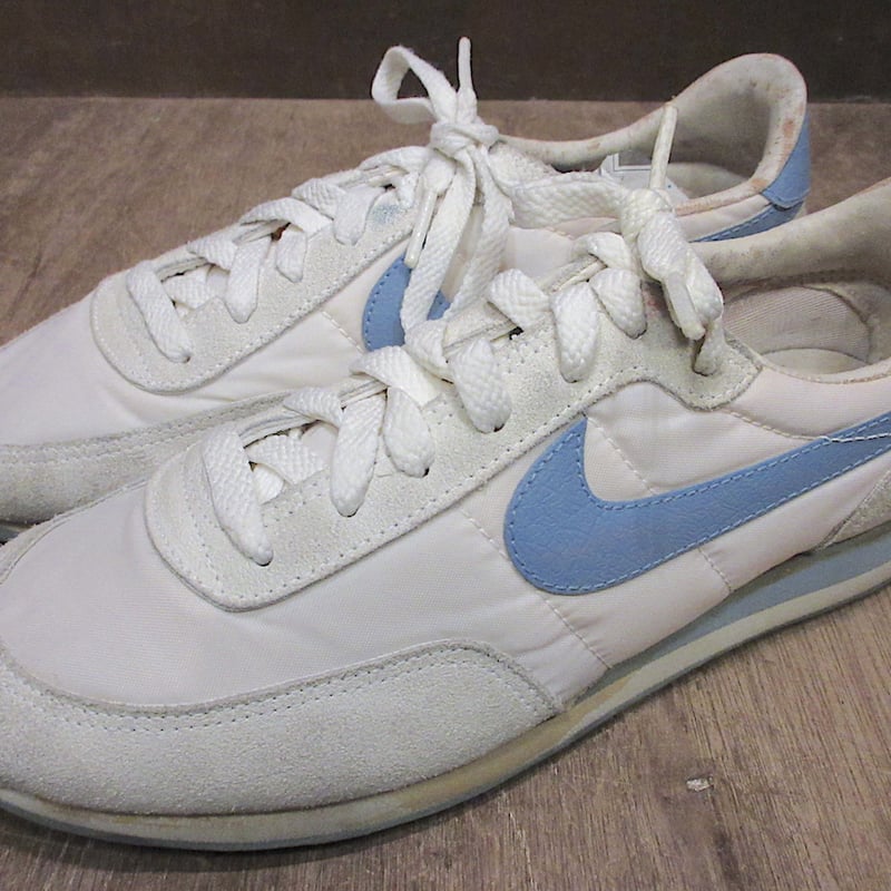ビンテージ80's○NIKEスウェード×ナイロンスニーカー白×青size 7 ビンテージ80's○NIKEスウェード×ナイロンスニーカー白×青size 7