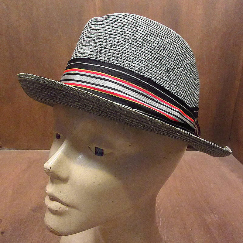 ビンテージ60's70's○STETSONストローハットグレー7 1/8
