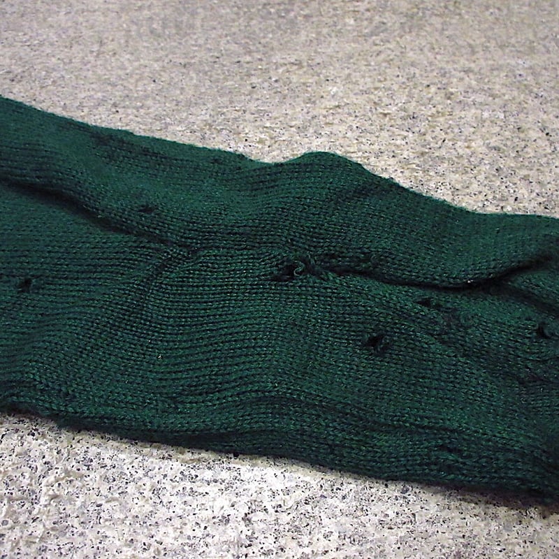 ビンテージ40's○ValcunaキッズVネックウールセーター緑size 12