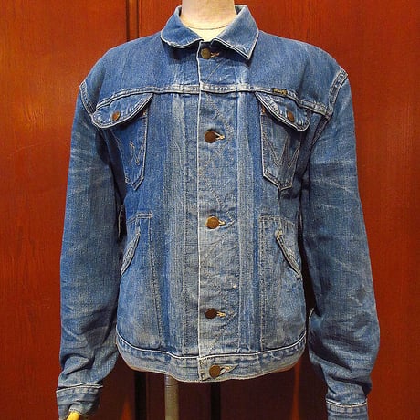 ビンテージ60’s70’s●Wrangler 124MJデニムジャケットsize 40●210713s3-m-jk-dnmジージャンラングラー4つポケットリアム・ギャラガー