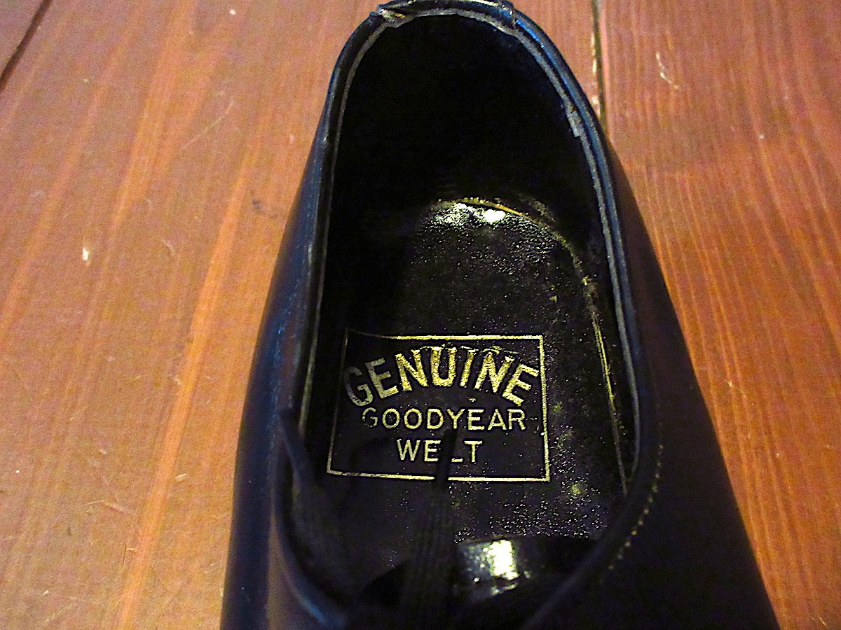 ビンテージ 50s ブラック スエード スペシャル 売り切り！ ビンテージ50's60's○DEADSTOCK レザーサービスシューズ黒size 9 D○25