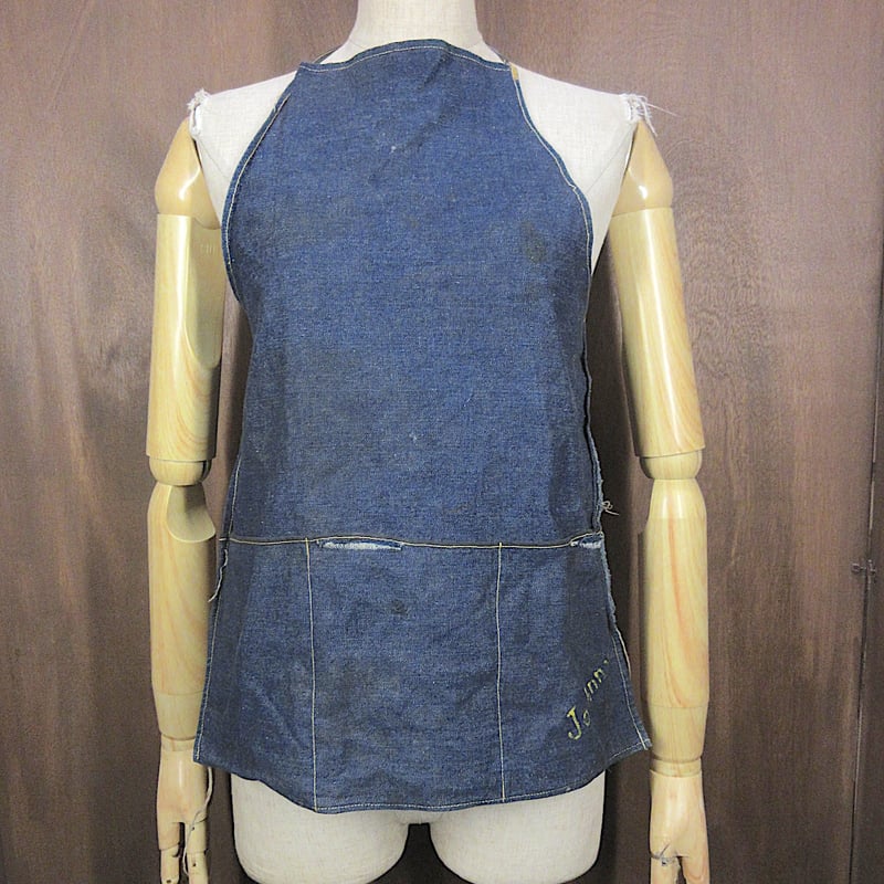 W46 ビンテージ エプロン付き 60 s 70s　ブラック・ディープネイビー W46 ビンテージ エプロン付き 60 s 70s ブラック・ディープネイビー