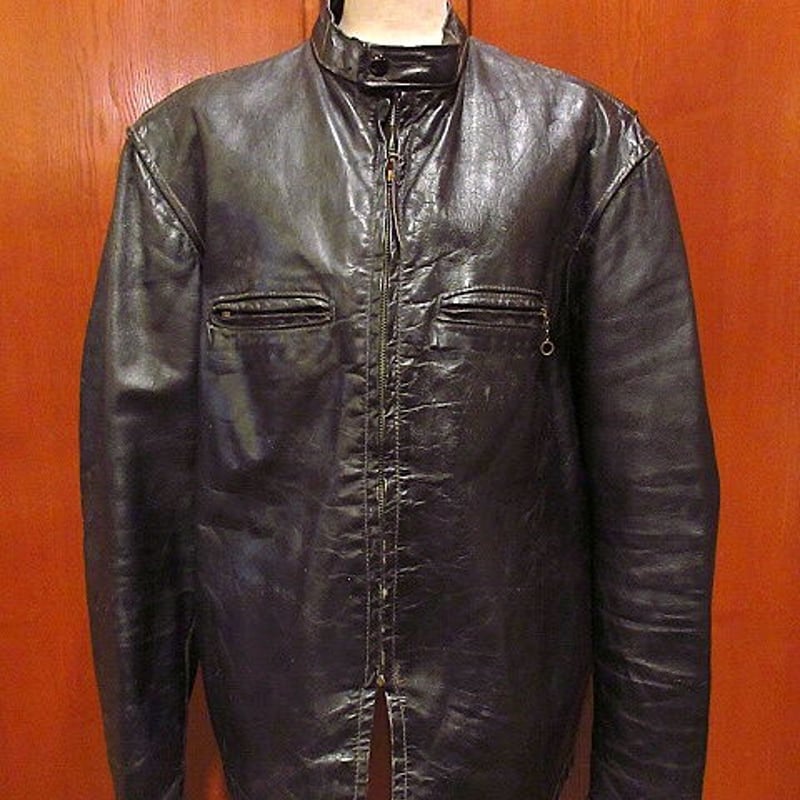 ビンテージ60's○シングルライダースジャケット黒○201221f7-m ビンテージ60's○シングルライダースジャケット黒○201221f7-m