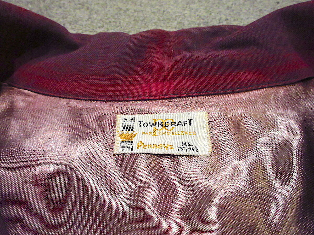 ビンテージ60's○Penneys TOWNCRAFTシャドーチェックレーヨン ビンテージ60's○Penneys TOWNCRAFTシャドーチェックレーヨン