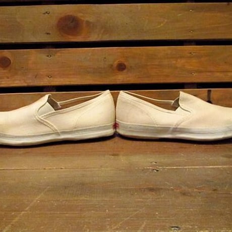 ビンテージ70's●DEADSTOCK LA CROSSE キャンバススリッポン白 Size 2 1/2●odst 1970sデッドストックキッズ子供靴スニーカー