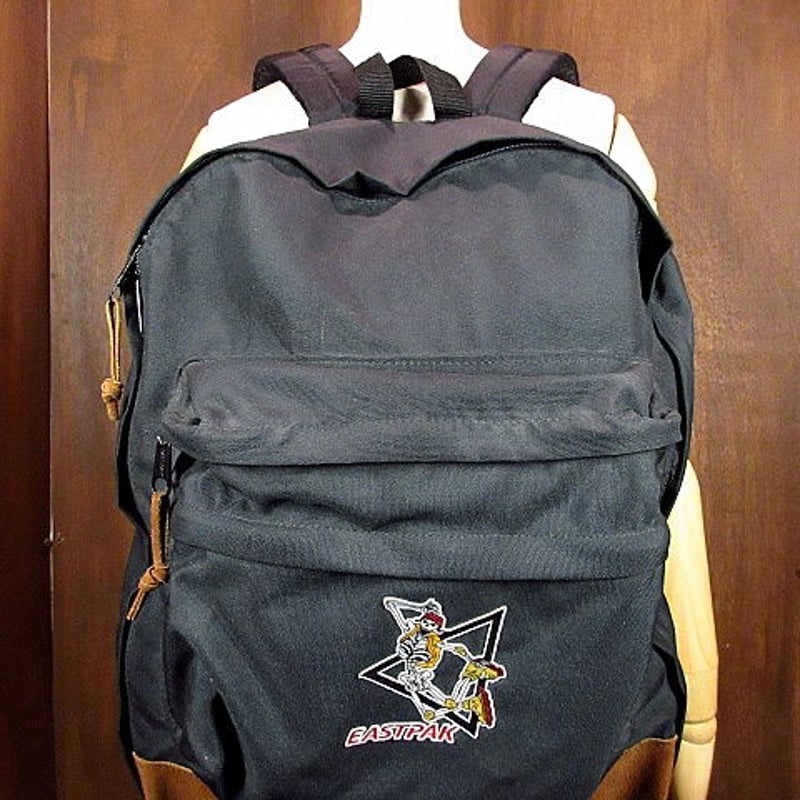 EASTPAK 90s USA製　 黒 リュック・バックパック 90s USA製 EASTPAKイーストパック ボトムレザー リュックサック