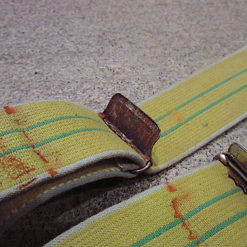 ビンテージ~50's○ボタン留めストライプポリスサスペンダー○220624r9