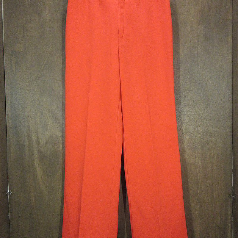 ビンテージ 70s USA 赤色 レッド レトロ センタープレス フレアパンツ 