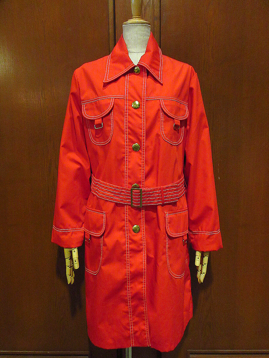 ビンテージ70's○NORTHLANDERレディースオールウェザーコート赤 ビンテージ70's○NORTHLANDERレディースオールウェザーコート赤