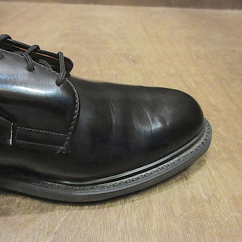 ビンテージ○DEADSTOCK BATESプレーントゥシューズ黒size 8 1/2○2510