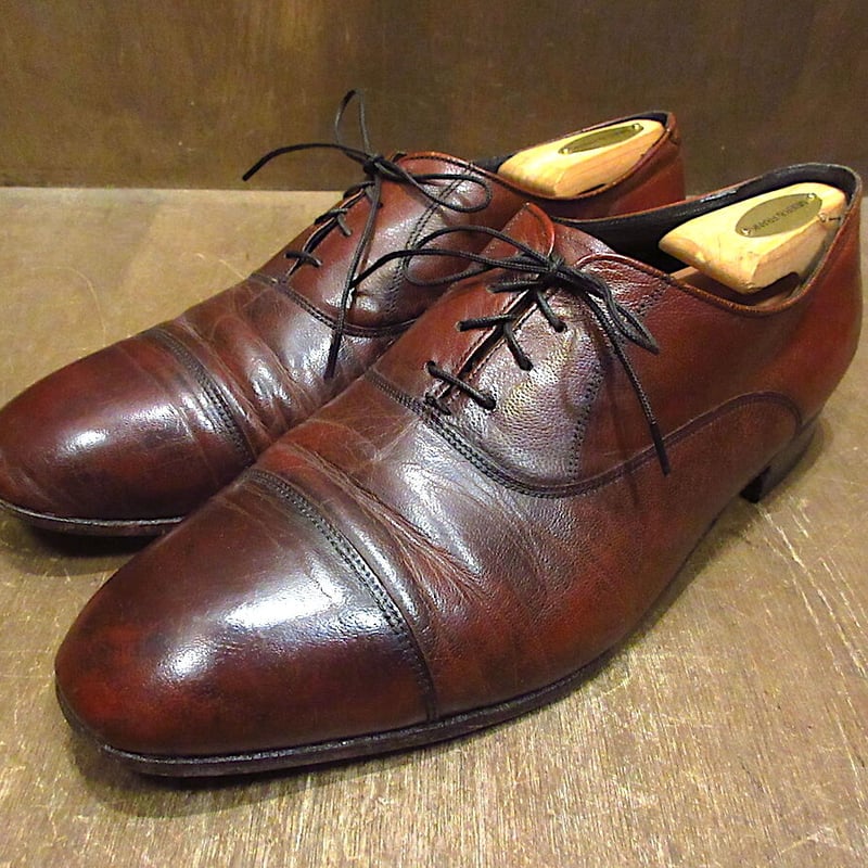 ビンテージ80's○FLORSHEIMストレートチップシューズ茶size 10 1 ビンテージ80's○FLORSHEIMストレートチップシューズ茶size 10 1