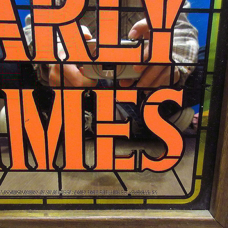 ビンテージ○EARLY TIMESパブミラー○210422f5-sign鏡壁掛けサイン雑貨