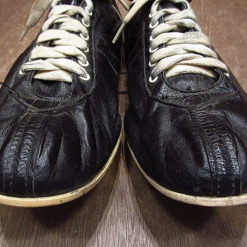 ビンテージ~60's○Wilsonレザーベースボールスパイク黒size 10