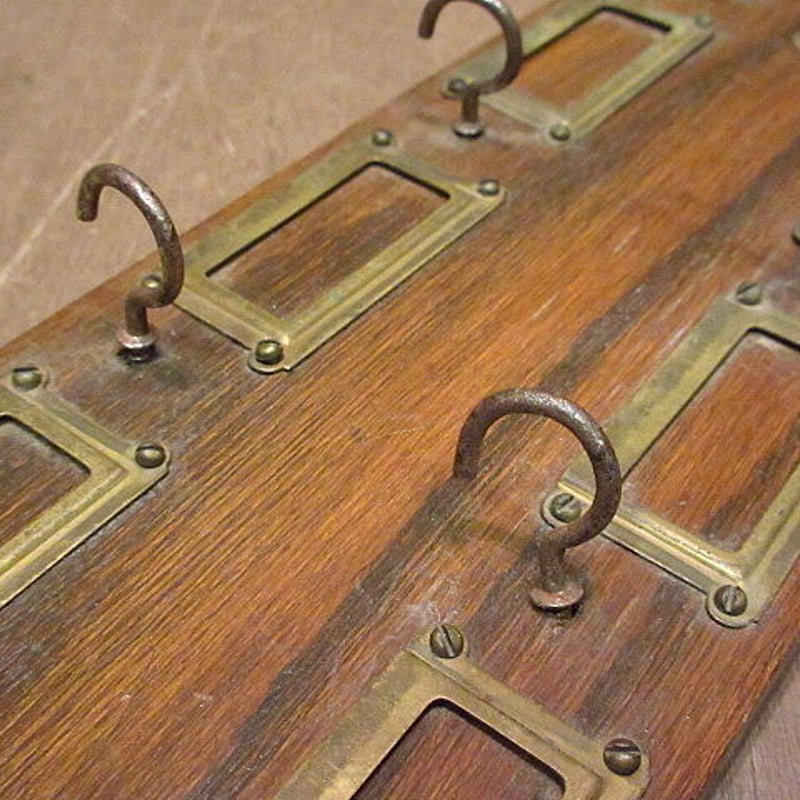 ビンテージ○ウッドキーラック○201110n8-rack 鍵収納フック木製