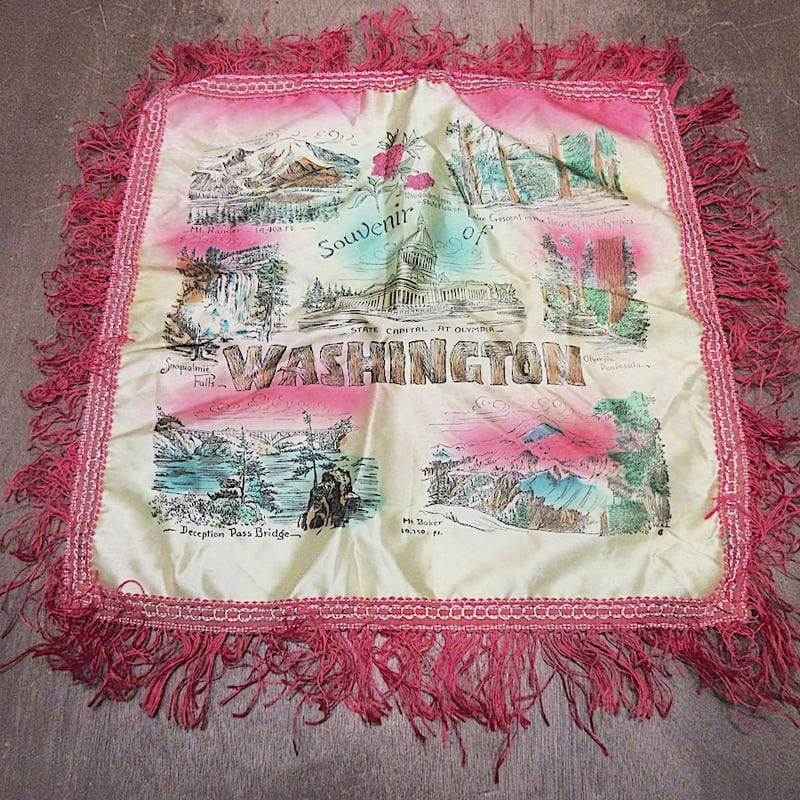 ヴィンテージ ピローケース ビンテージ~60's○WASHINGTONスーベニアピローケース○260313z7-otclc