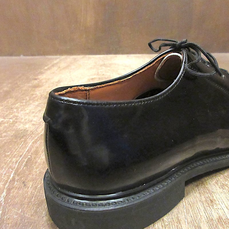 ビンテージ○DEADSTOCK BATESプレーントゥシューズ黒size 8 1/2○2510