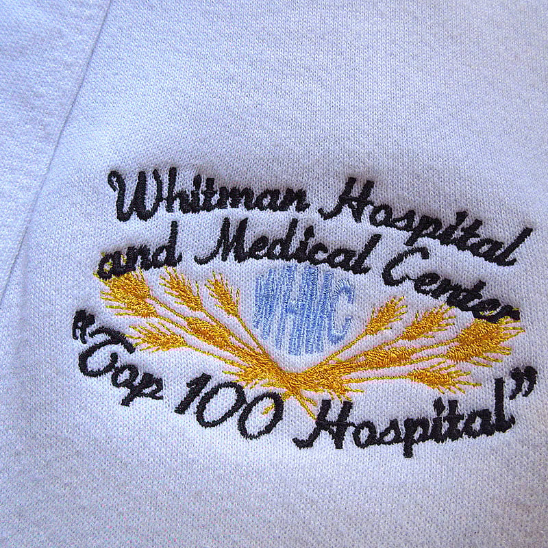 ビンテージ90's○JERZEES刺繍入りスウェットカーディガン白